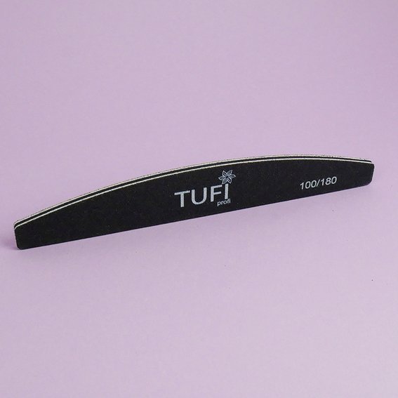 Half-round nail file TUFI profi  PREMIUM  black 100/180, 17.8 cm 1 pc (0122153) - Фото №2
