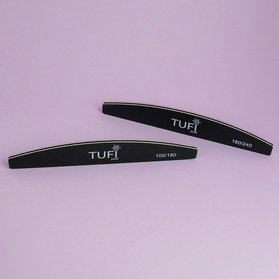 Half-round nail file TUFI profi  PREMIUM  black 100/180, 17.8 cm 1 pc (0122153) - Фото №4