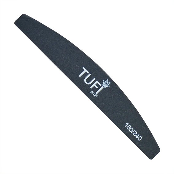 Half-round nail file TUFI profi  PREMIUM black 180/240, 17.8 cm 1 pc (0122156) - Фото №1