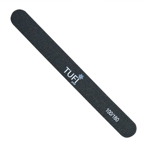 Пилочка TUFI profi PREMIUM прямая черная 100/180, 17,8 см 1 шт (0122188) - Фото №1