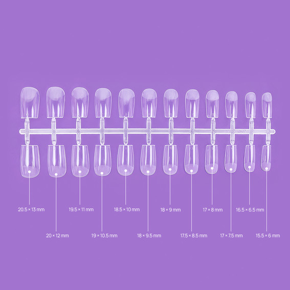 TUFI profi Full Cover Soft Gel Tips Square transparent 240 pcs. (0134005) - Фото №3