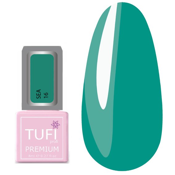Гель-лак TUFI profi PREMIUM Sea 16 бирюзовый жемчуг 8мл (0121240) - Фото №1