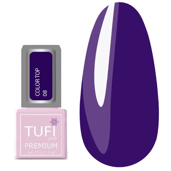 Цветной топ TUFI profi PREMIUM Color Top 08 ультрафиолет 8 мл (0123410) - Фото №1