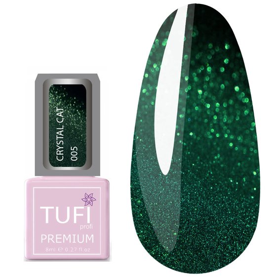 Гель-лак TUFI profi PREMIUM Crystal Cat 05 изумруд 8 мл (0100512) - Фото №1