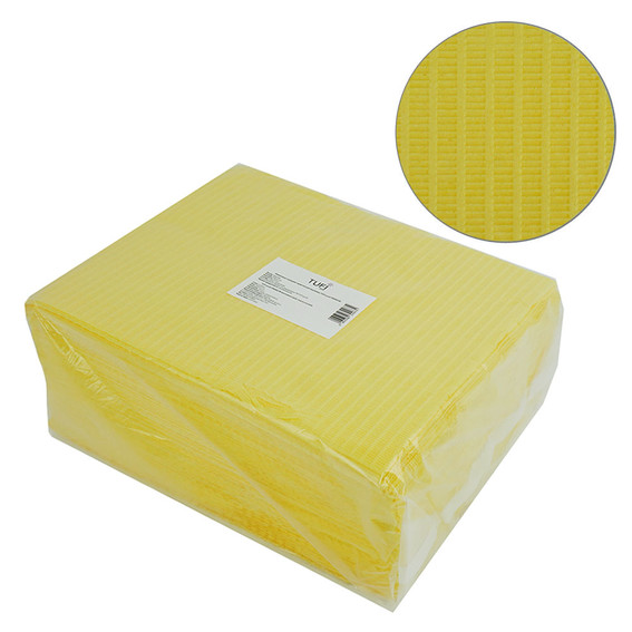 Jednorazowe maty do paznokci papierowe TUFI profi PREMIUM żółte 40х32 сm 50 szt (0104203) - Фото №1