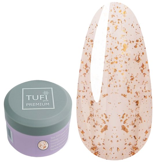 Топ TUFI profi PREMIUM Potal Top без липкого слоя с поталью золото 30 мл (0121828) - Фото №1