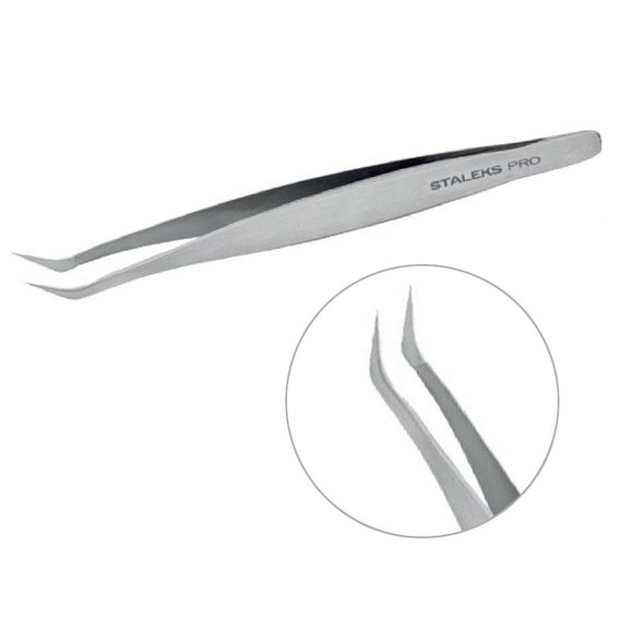 Пинцет профессиональный для ресниц Staleks Pro Expert 40 Type 13 (изогнут под углом 40')