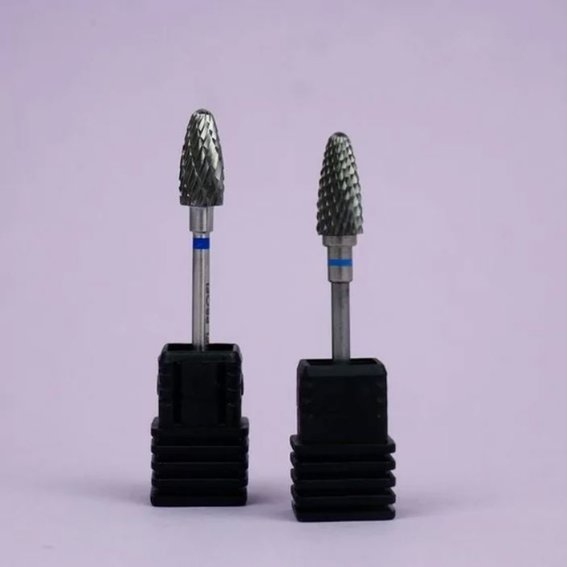 Cutter for manicure TUFI profi PREMIUM carbide cone hemispherical end 194 190 040 blue cut - Фото №2
