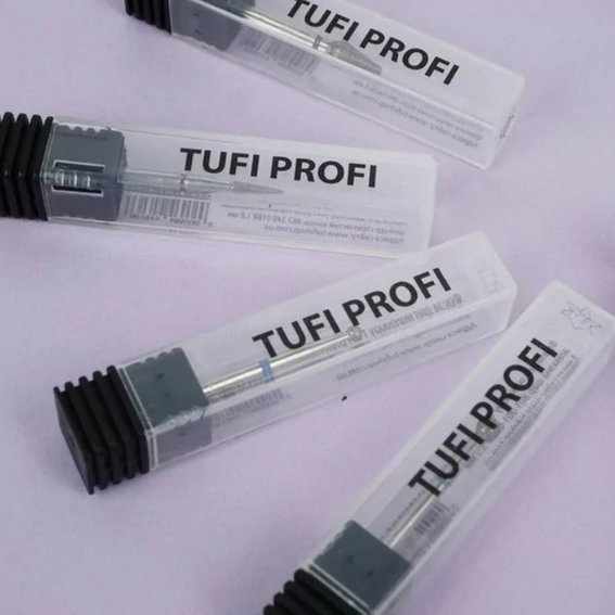 Cutter for manicure TUFI profi PREMIUM diamond cone 858 165 014B 1.4 mm blue notch - Фото №4
