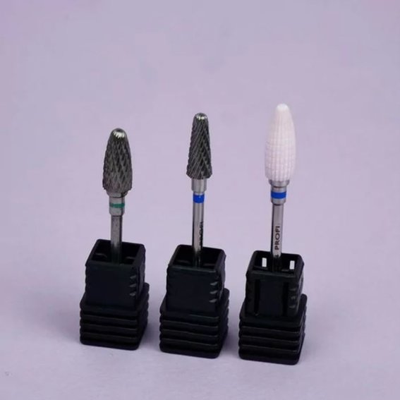 Cutter for manicure TUFI profi PREMIUM carbide cone 161 190 050 blue notch - Фото №2