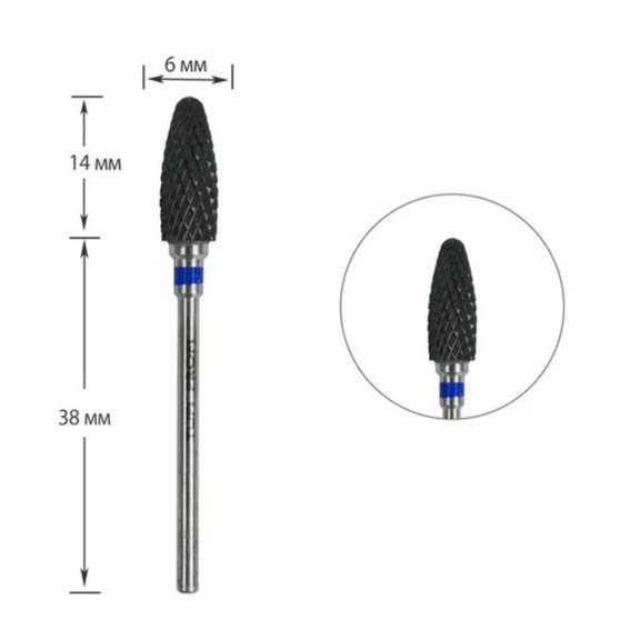 Frez do paznokci TUFI profi PREMIUM ceramic corn 6410501 blue notch - Фото №1