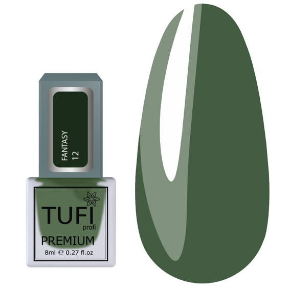 Zwykły lakier do paznokci TUFI profi PREMIUM Fantasy 12 trawa 8 ml - Фото №1