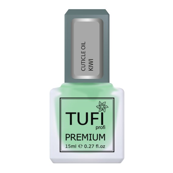 Oliwka do skórek TUFI profi PREMIUM z kiwi pędzelkiem 15 ml - Фото №1