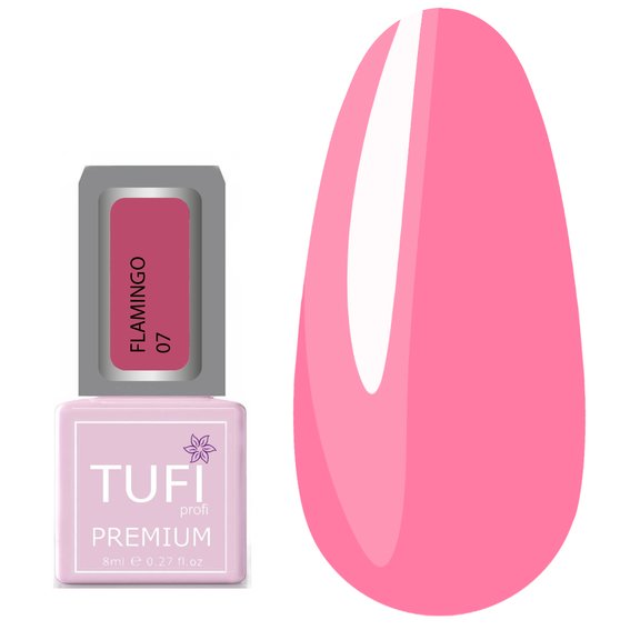 Gel polish TUFI profi PREMIUM Flamingo 07 Pink sunset 8 ml (0121298) - Фото №1
