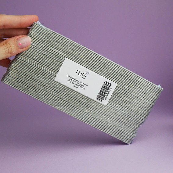 The nail file TUFI profi  PREMIUM polyurethane-based 180/240, 17.8 cm 50 pcs (0102951) - Фото №2