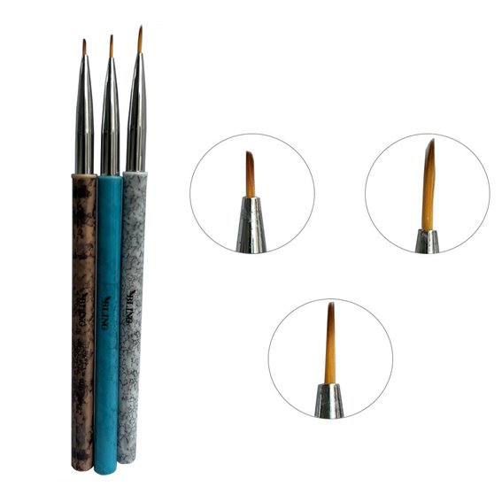 Zestaw pędzli do manicure BLING 3 szt art Brushes