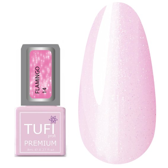 Гель-лак TUFI profi PREMIUM Flamingo 14 цветочный лёд 8 мл (0121305) - Фото №1