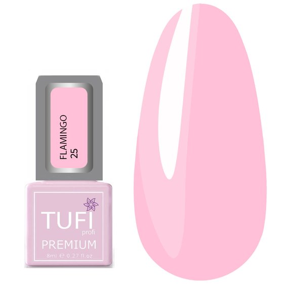 Gel polish TUFI profi PREMIUM Flamingo 25 delicate petal 8 ml (0132493) - Фото №1