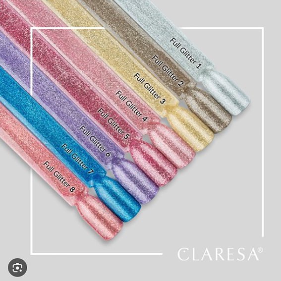 Gel polish Claresa FULL GLITTER 1 silver with shimmer 5 g - Фото №2
