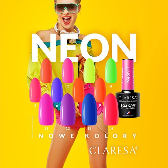 Лак гибридный Claresa NEON 9 оранжевый 5 г - Фото №4