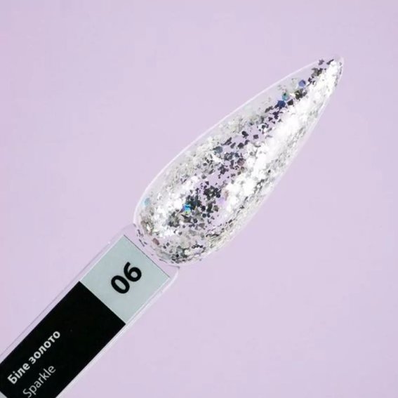 Gel polish TUFI profi PREMIUM Sparkle 06 white gold 5 ml (0243534) - Фото №4