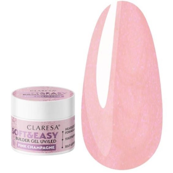 Гель для наращивания Claresa SOFT&EASY BUILDER GEL PINK CHAMPAGNE 90 г