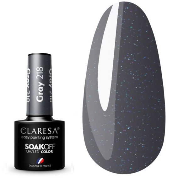 Lakier hybrydowy Claresa GRAY 218 -5 ml