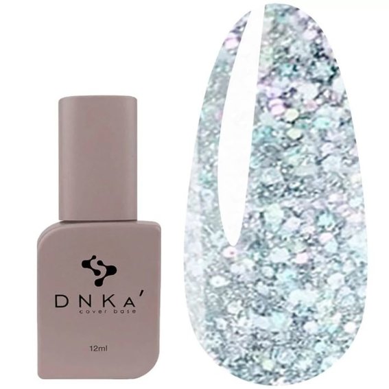 База DNKa Cover  Base №049 серебряный светоотражающий с пайетками разного размера 12 мл