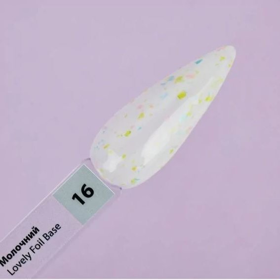 Base TUFI profi PREMIUM Lovely Foil Base with foil 16 milky 8 ml - Фото №3