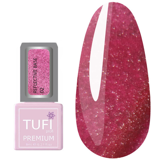 Reflective Base TUFI profi PREMIUM Reflective Base 02 pink flamingo 8 ml - Фото №1