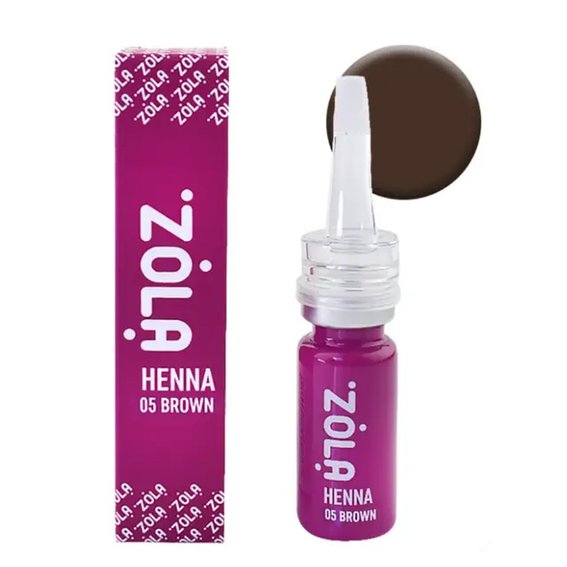 Хна для бровей ZOLA "Henna №05 Brown" темный оттенок 10г - Фото №2