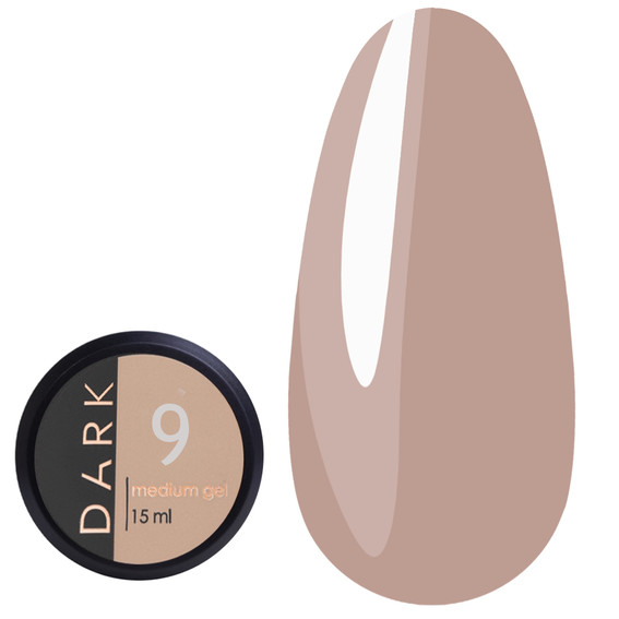Гель для наращивания DARK Medium Gel №09  бежевый 15 мл - Фото №1