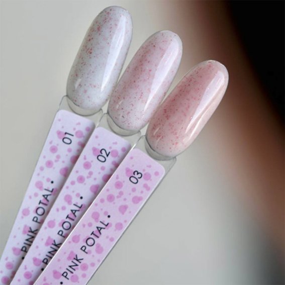 База Dark Pro Base Pink Potal 3 розовый с поталью, 15 ml - Фото №4