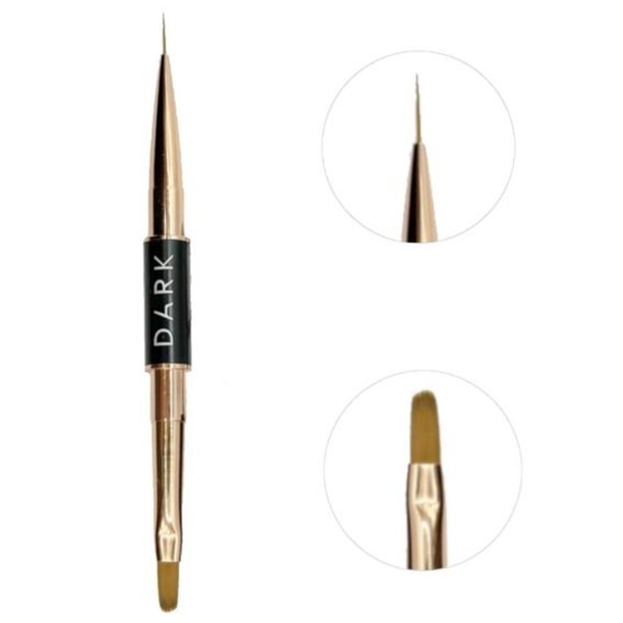 Кисть Dark Brush двусторонняя черная матовая (лайнер 10 мм + гель 12 мм)