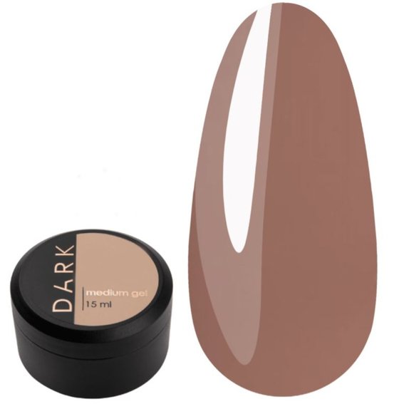 Гель для наращивания DARK Medium Gel №42 светло-коричневый, 15 мл - Фото №1