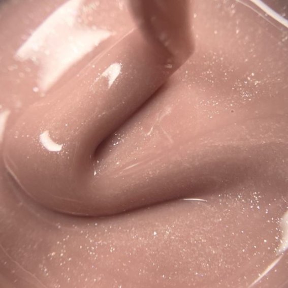 Гель для наращивания DARK Medium Gel №32 бежевый с блестками 15 мл - Фото №2