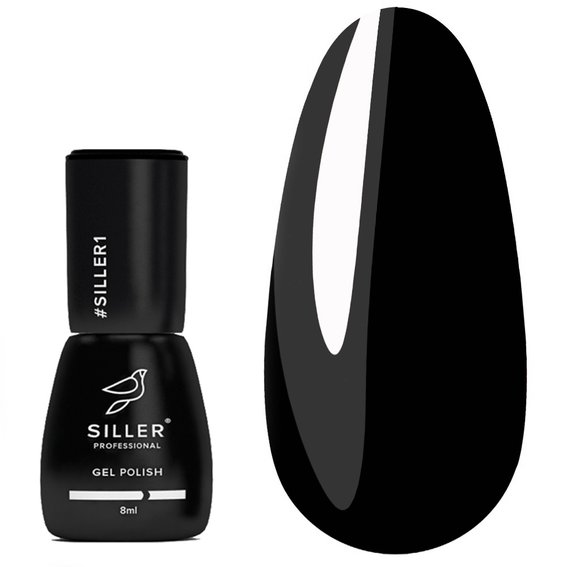 Gel polish SILLER №001 black 8 ml (u0000001606) - Фото №1
