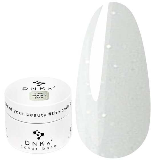 База для ногтей DNKa Cover Base №0045 Star молочный с блестками опал 30 мл (DNKA0045-30) - Фото №1
