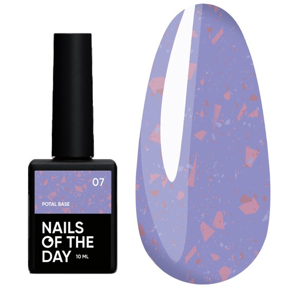 Baza hybrydowa NAILSOFTHEDAY Potal №07 fioletowa z różowym złotem 10 ml - Фото №1