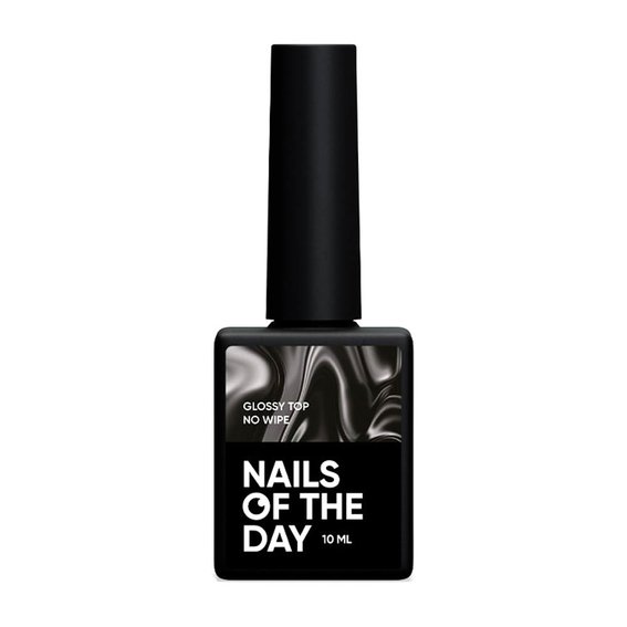 Top hybrydowy NAILSOFTHEDAY Glossy top no wipe, 10 ml - Фото №1