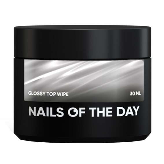 Top hybrydowy NAILSOFTHEDAY Glossy top wipe, 30 ml
