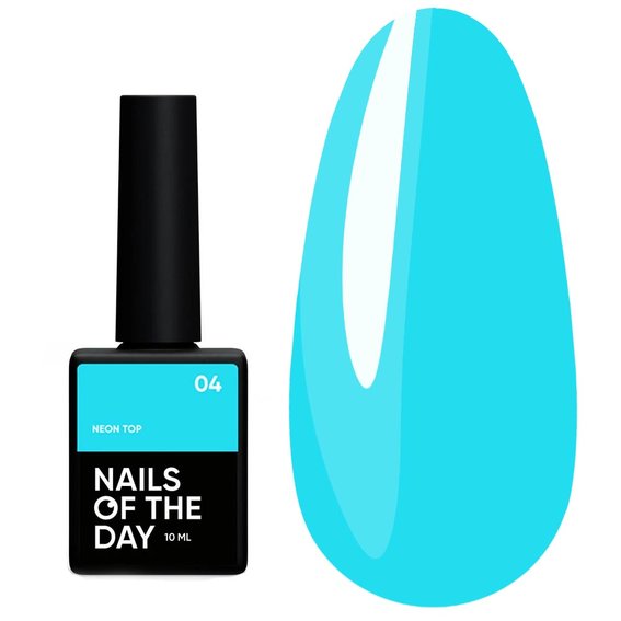 Top hybrydowy NAILSOFTHEDAY Neon top 04 niebieski, 10 ml - Фото №1