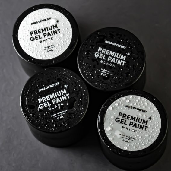 Farba żelowa NAILSOFTHEDAY Premium gel paint Black wipe, 5 ml - Фото №3