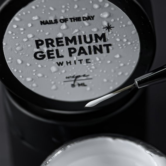 Farba żelowa NAILSOFTHEDAY Premium gel paint White wipe, 5 ml - Фото №2