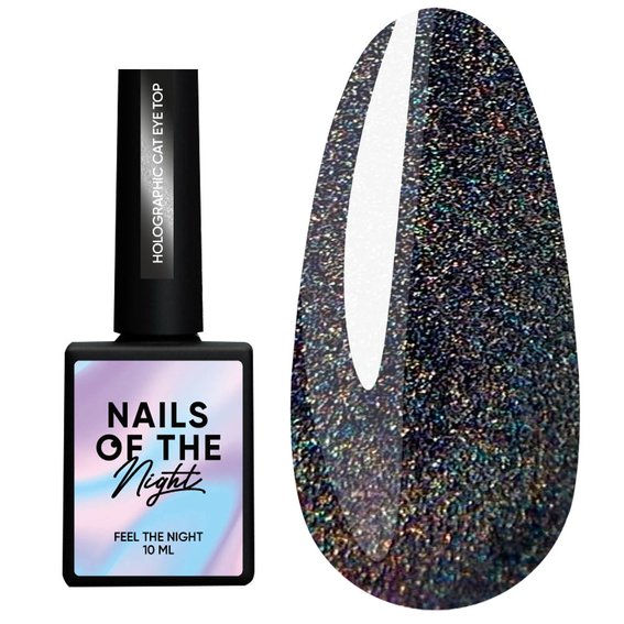 Тоp hybrydowy NAILSOFTHENIGHT Holographic Cat eye, 10 ml - Фото №1