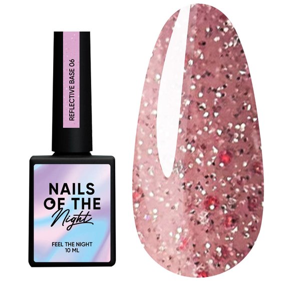 Baza NAILSOFTHENIGHT Reflective base 06 blady różowy, 10 ml - Фото №1