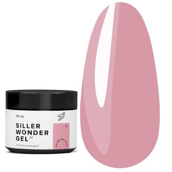 Гель для наращивания Siller UV/LED One Phase Wonder Gel № 7 темно-розовый 30 мл (u0000008920) - Фото №1