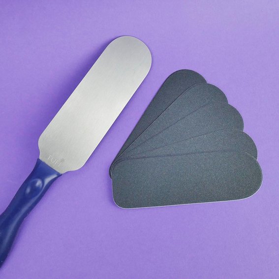 PODO TUFI profi PREMIUM metallic pedicure base file with silicone handle with changeable files 80/180 grit (0300685) - Фото №4