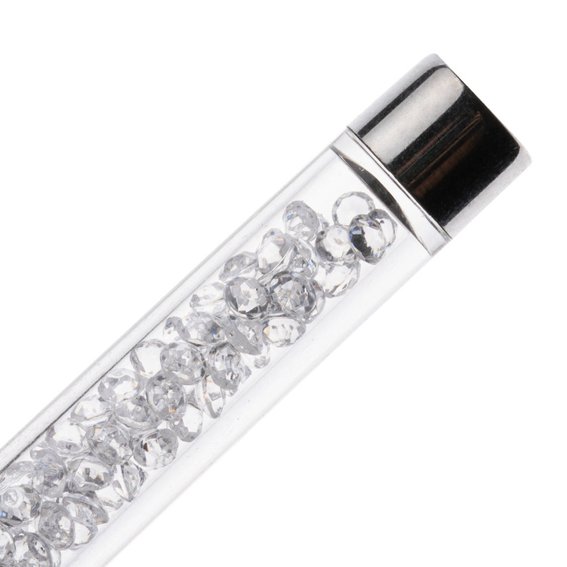 Кисть для омбре для дизайна ногтей Glam Line белая со стразами 6/13мм - Фото №5