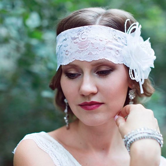 Свадебные прически (С повязкой)